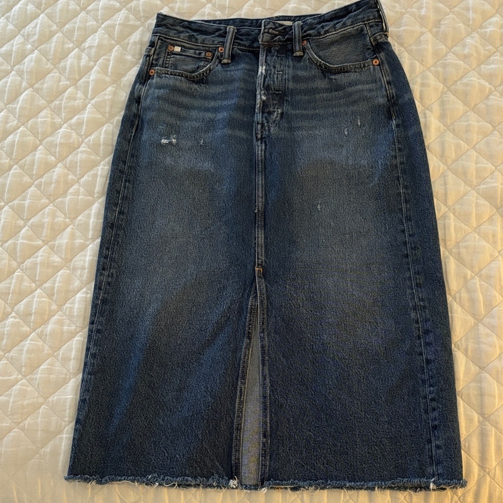 American Eagle Outfitters Blue Denim Midi Skirt